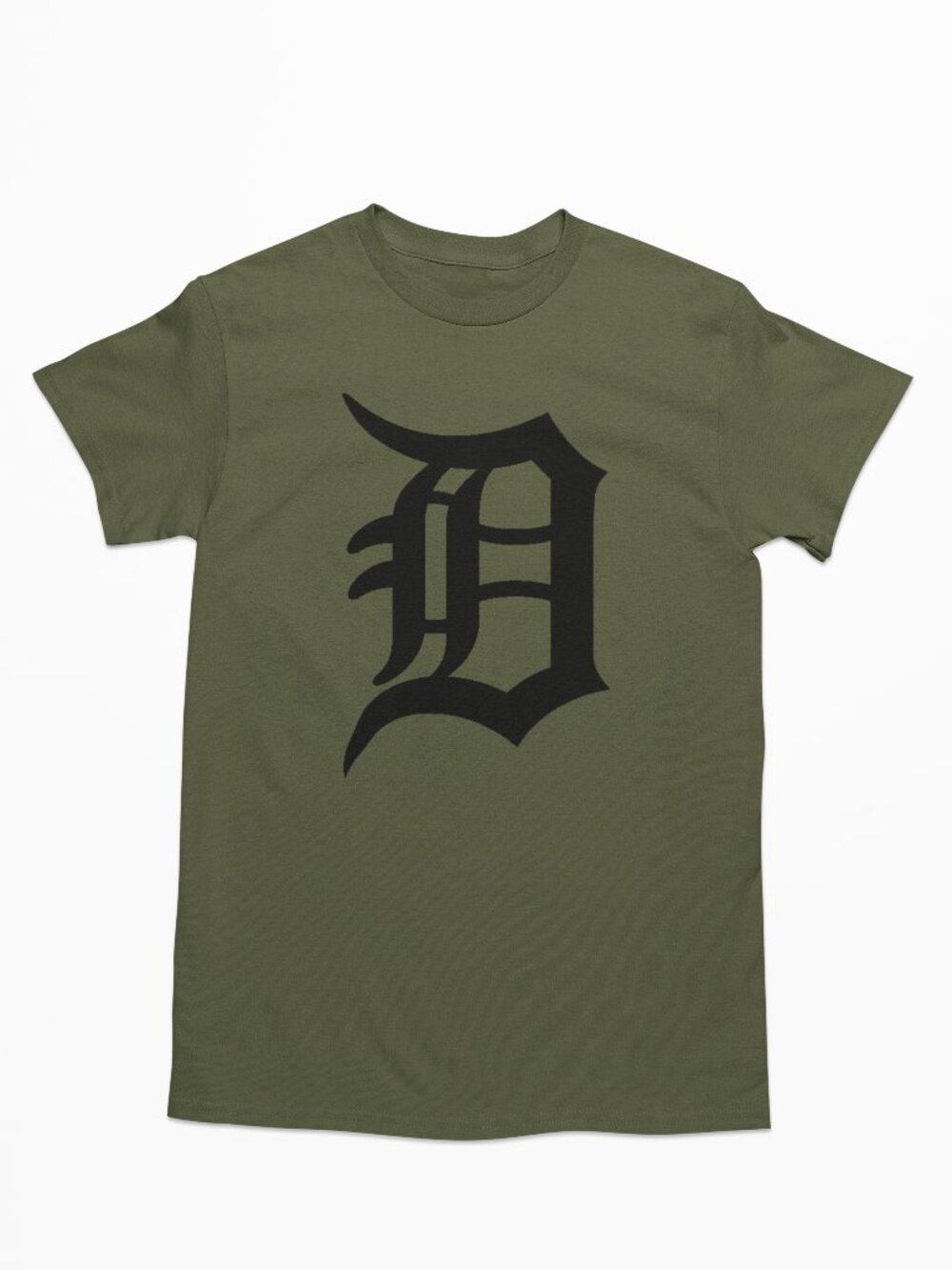 NEW Detroit Tigers D Monogram Logo T-Shirt MILITARY ARMY GREEN
